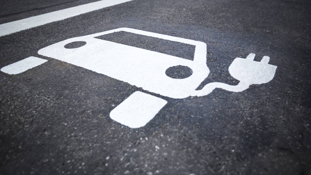 The sign for an electric vehicle charger station. Picture by Shutterstock