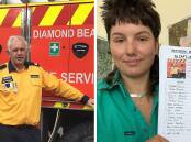 Diamond Beach Fire Brigade Captain Leo Fransen who died fighting the Hudson fire (left), and petition creator Victoria Lugovoy who is the acting reserve manager for Lightning Ridge Area Opal Reserve. Pictures supplied