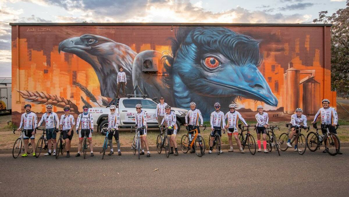 Top effort: Tour de OROC 2019 riders pictured in Coonamble. The ride has been going since 2013. Photo: CONTRIBUTED