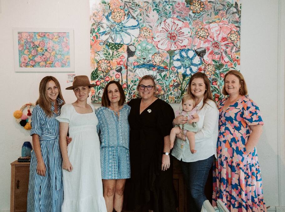 Martha Haycock, Belle Bonham (nee Haycock), Jacinta Haycock, Claire Booth, Jess Wood with baby Millie, and Libby Wilson. Picture by @uniqueimagephotos