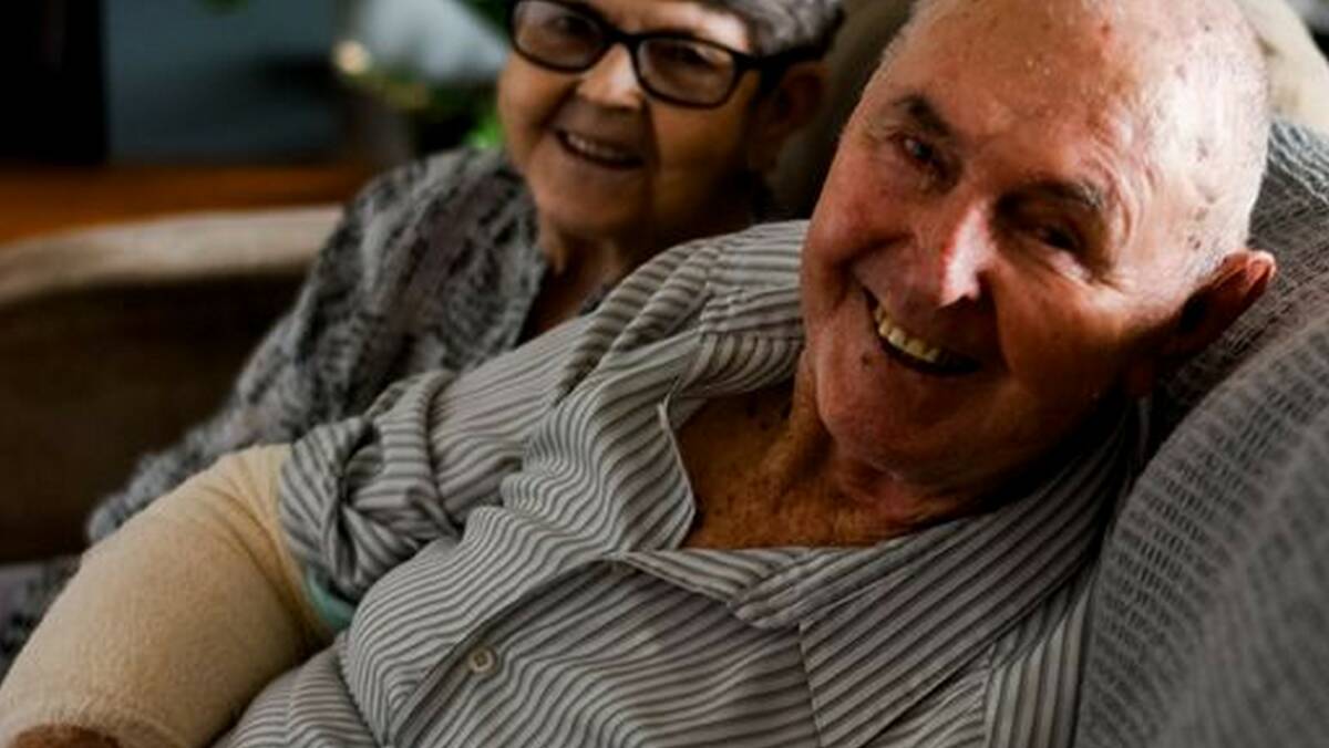Love birds: Betty and Mack Bentick hadn't been apart in 65 years until Mack went into residential aged care during the pandemic. Photo: DANIELLE BENTICK FISTR
