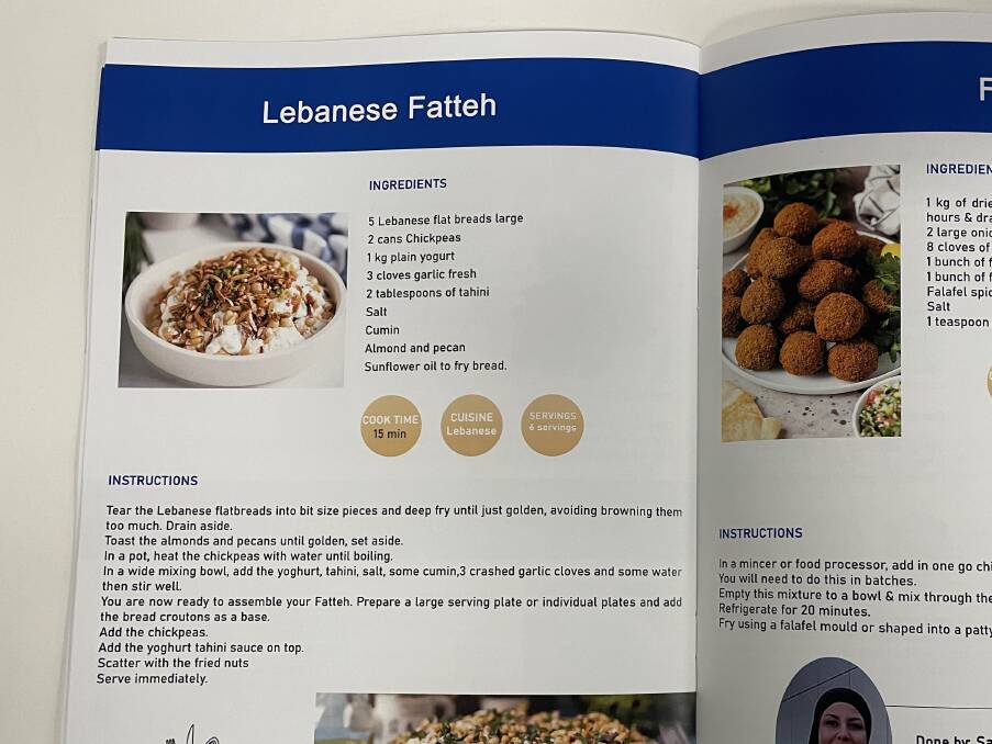 Some scrumptious-looking recipes from Lebanon, in the new Multicultural Cookbook that showcases Dubbo's diverse cultures. Picture by Nick Guthrie