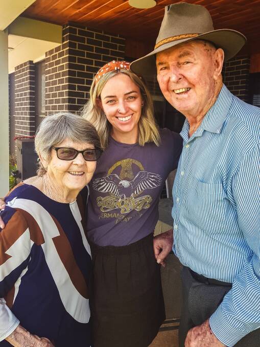 Family first: Danielle - pictured with her nan Betty and pop Mack, who has dementia - is taking steps to learn more about Mack's condition. Photo: DANIELLE BENTICK FISTR
