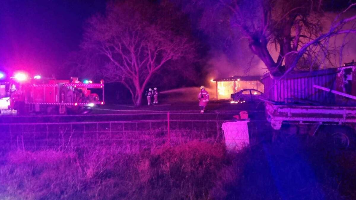 Emergency crews work to contain a structure fire on Narromine Road on Monday, September 4. Picture by NSW RFS - Dubbo HQ Brigade / Facebook