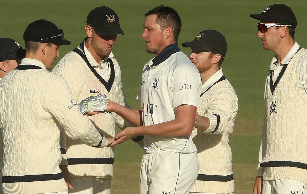 ON THE VERGE: Kinross product Chris Tremain (middle) will press his claims for an Ashes berth in next week's all-Australian selection showdown. Photo: AAP