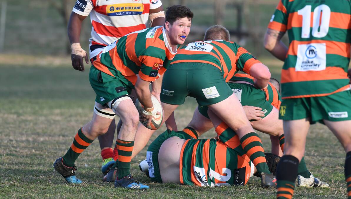 NO LION DOWN: Harry Taberner slots into acting half in Orange City's narrow loss to Cowra on Saturday afternoon. Photo: CARLA FREEDMAN