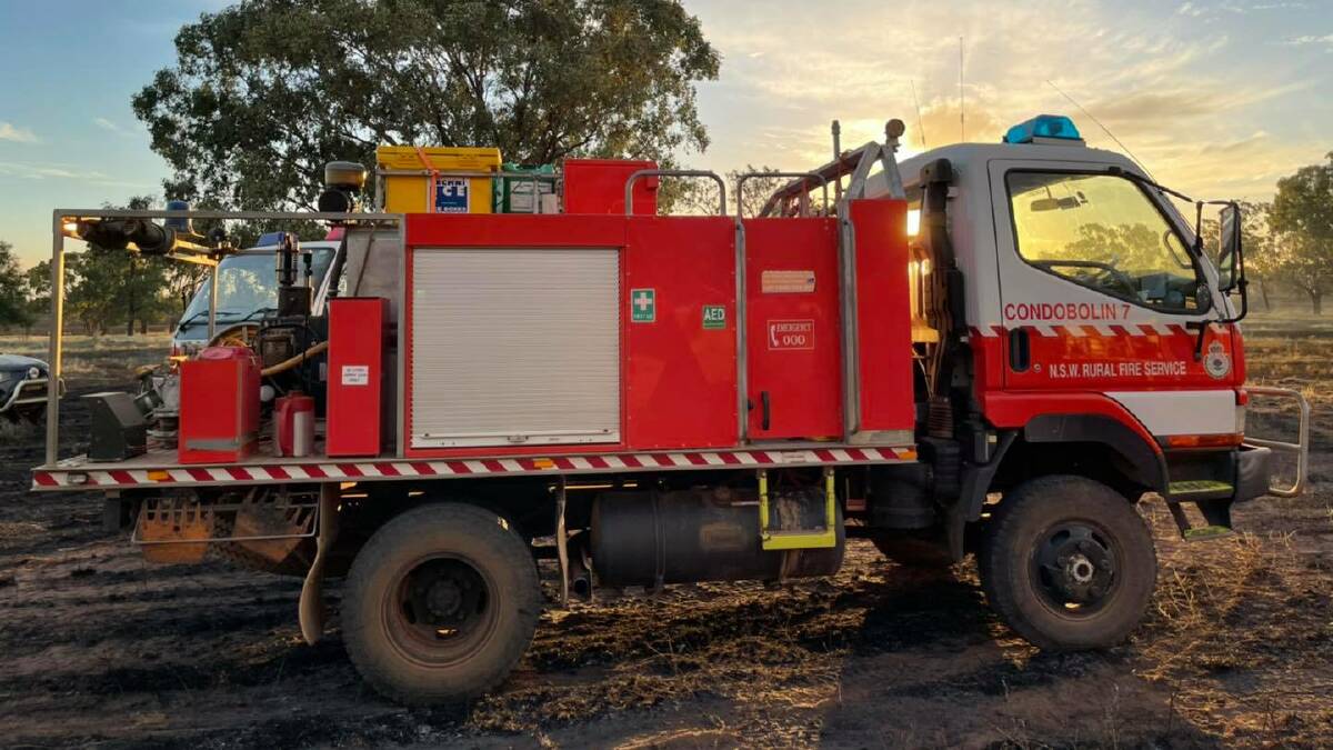 RESPONDERS: Crews from Condobolin were supported by heavy machinery and water bombing aircraft to help control the blaze on Monday. Photo: CONDOBOLIN RFS