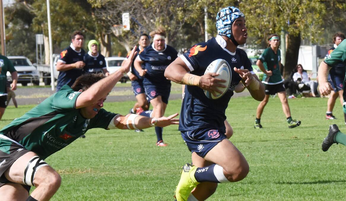 STAR RECRUIT: Viliami Kaufusi scored  a hat-trick on debut for the Platypi. Photo: RENEE POWELL