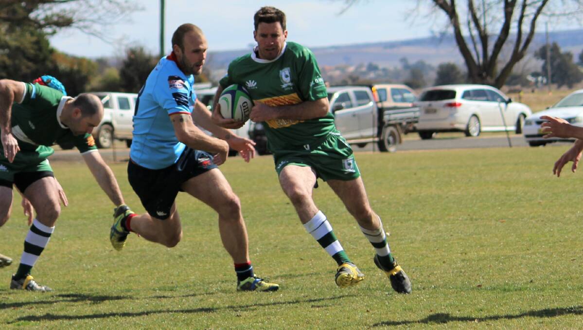 HIT THE HOLE: Emus' James Millner finds some space in last weekend's preliminary final win over Dubbo. Photo: DON MOOR
