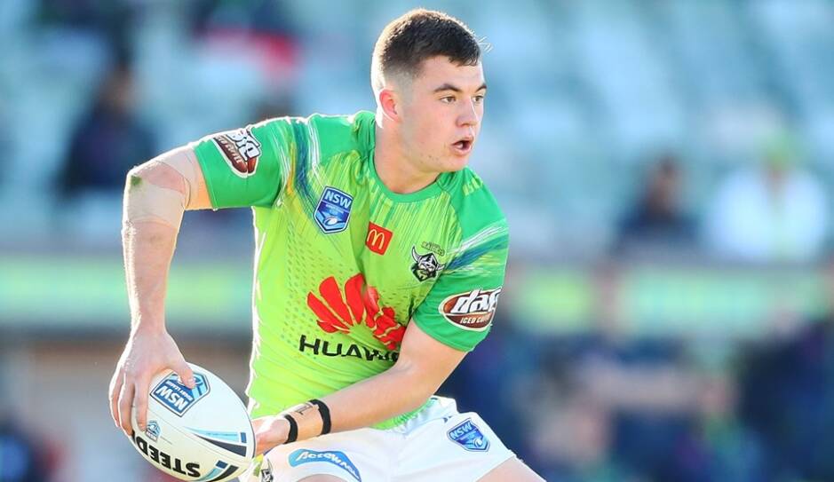 NO HALF MEASURES: Canberra halfback and CYMS junior Toby Westcott is champing at the bit for Sunday's grand final. Photo: CANBERRA RAIDERS