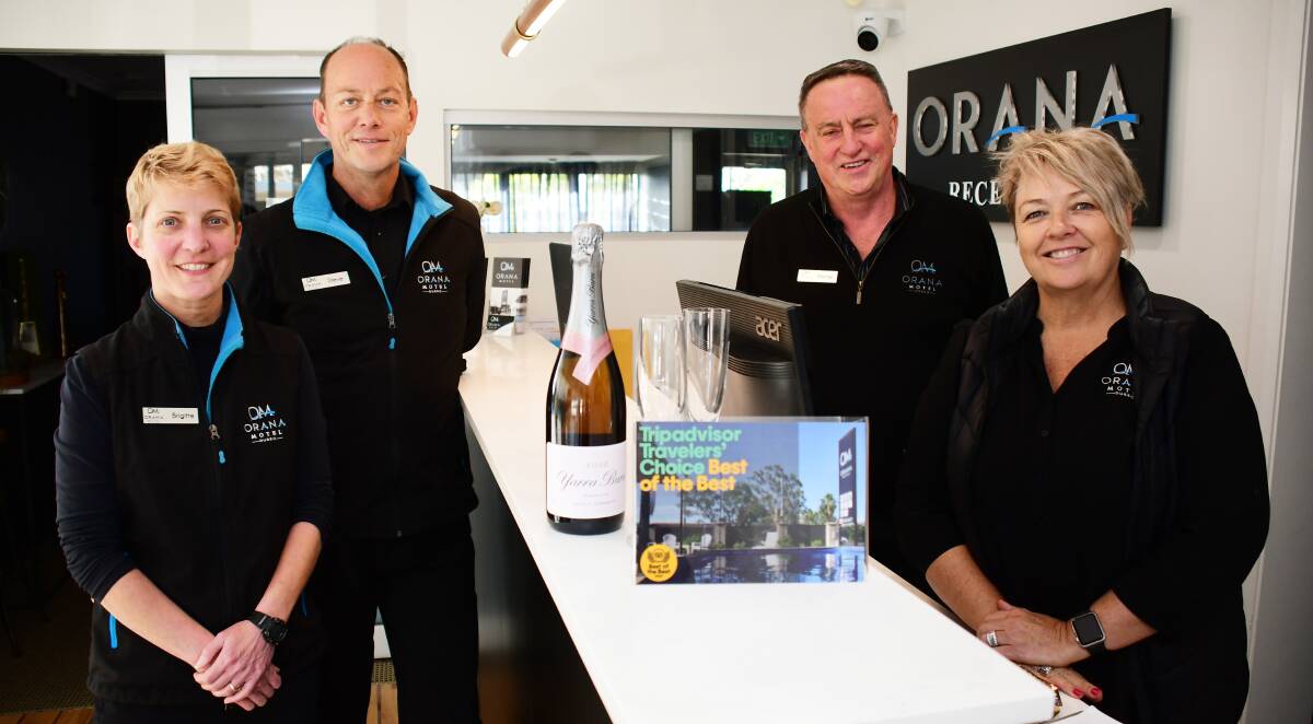 SUCCESS: Orana Motel managers Brigitte Buchholz, Steve Woodward with owners Murray and Sharon Gilchrist. Photo: BELINDA SOOLE. 