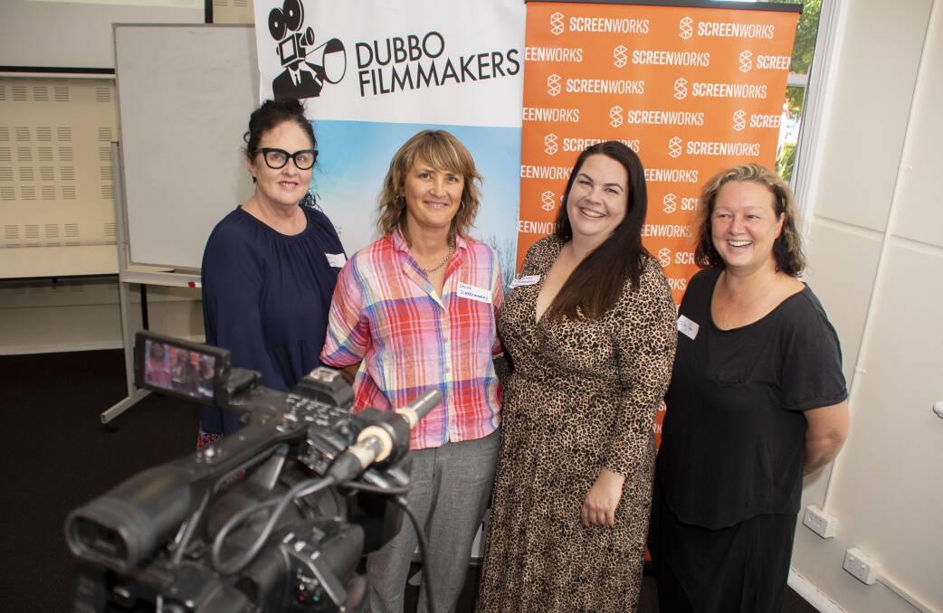 Screen NSW's Cheryl Conway, ScreenWorks' Louise Hodgson, Dubbo Film Society's Kellie Jennar and location manager Lisa Scope. Picture: BELINDA SOOLE