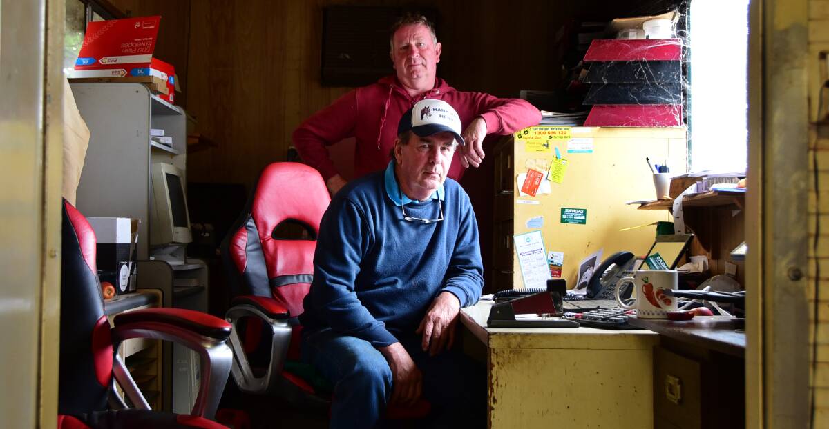 No future: Brian (front) and Wayne Tink say their business Murrumbar Pet Meats will have to close because of the greyhound ban. Photo: BELINDA SOOLE