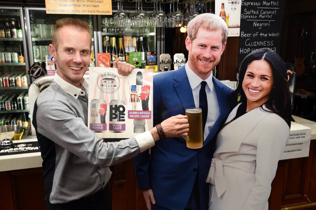 BEER O'CLOCK: Ryan Mackintosh from the Old Bank would love to have Prince Harry and Meghan around for a beer or two when they are in Dubbo. Photo: BELINDA SOOLE 