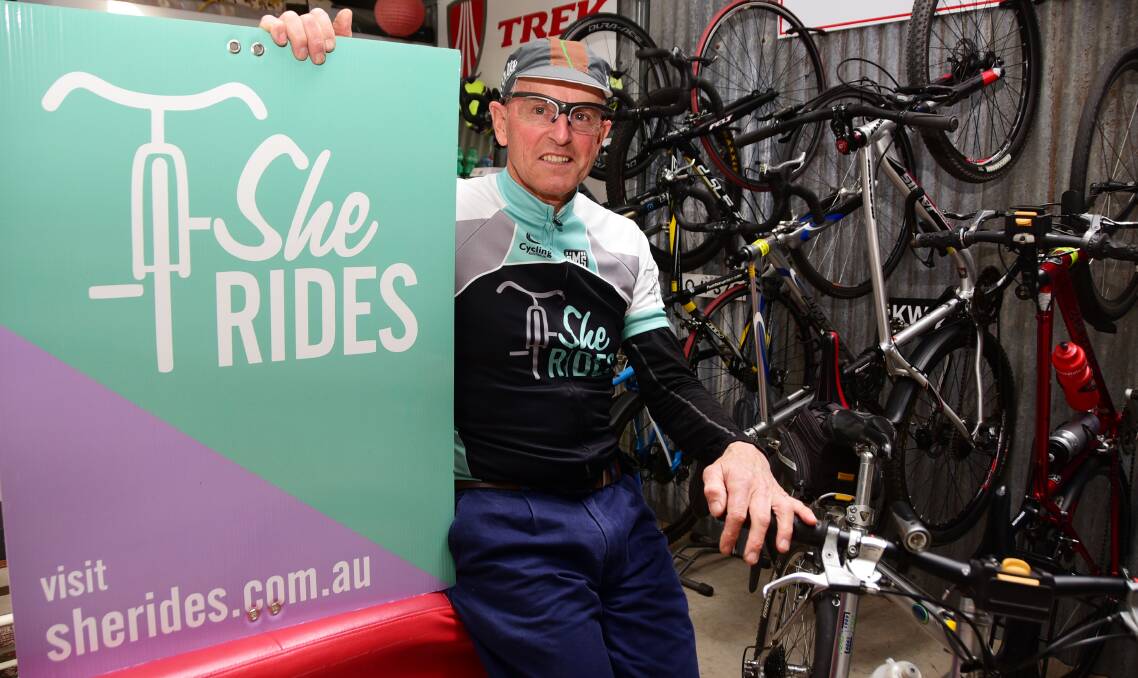 RIDES WITH CONFIDENCE: Mick Cooper is helping women in Dubbo increase their confidence and technique on a bike through Cycling Australia's She Rides courses. Photo: BELINDA SOOLE