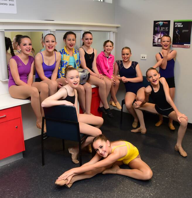 CHANCE TO LET IT GO: Dancers warming up ahead of the solo jazz improvisation section on Thursday morning. Imogen Hope (second from left) said it was a chance to "do whatever you want". Photo: BELINDA SOOLE