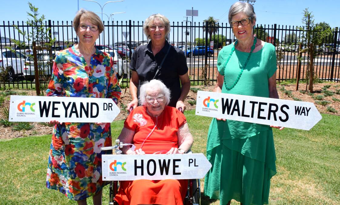 BIG EVENT: Jane Weyand, Carol Howe, Ros Walters and Heather Howe say they are honoured by the naming. Photo: BELINDA SOOLE