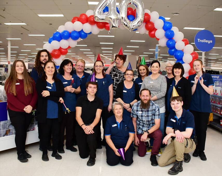 PART OF THE COMMUNITY: Team members at Dubbo's Big W store celebrate the business's 40th birthday. Photo: BELINDA SOOLE