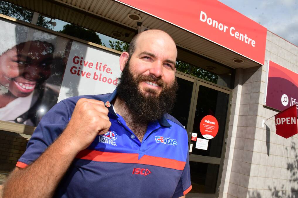 ROLL UP YOUR SLEEVES: Dubbo blood donor Thomas Skinner has hit a milestone. Photo: BELINDA SOOLE