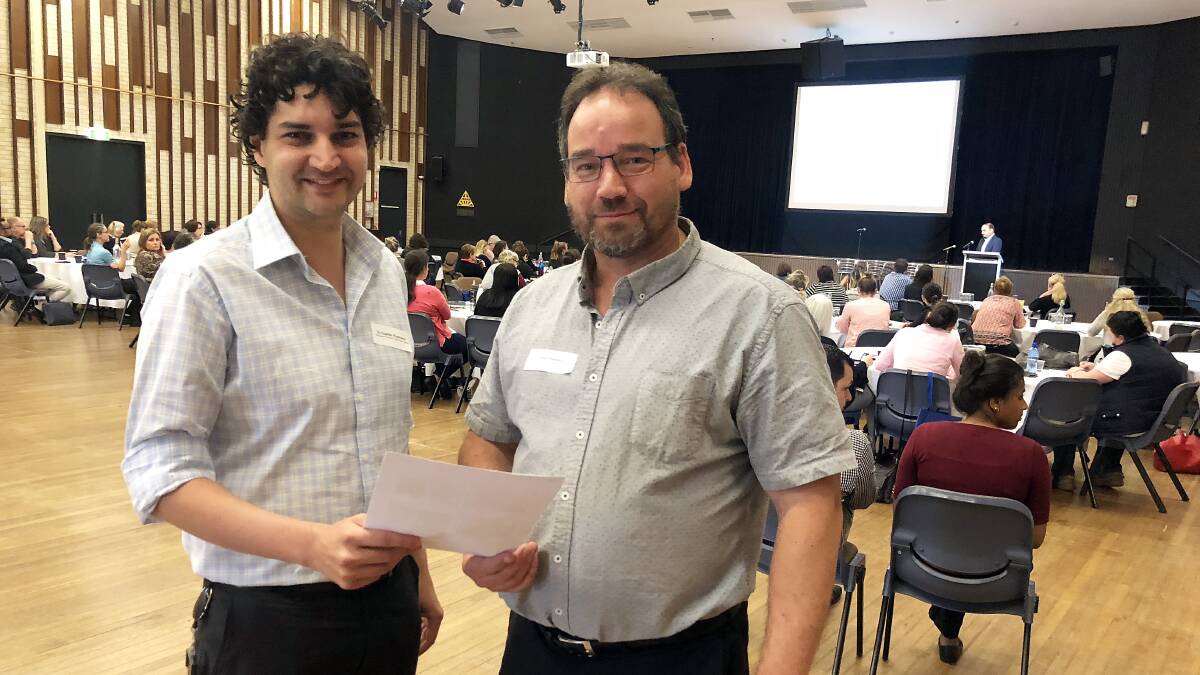 UNITED EFFORT: Dr Charles Prabhakar and David Peebles rejoin the Western NSW Local Health District Chronic Care Respiratory Health Forum held in Dubbo this week . Photo: BELINDA SOOLE