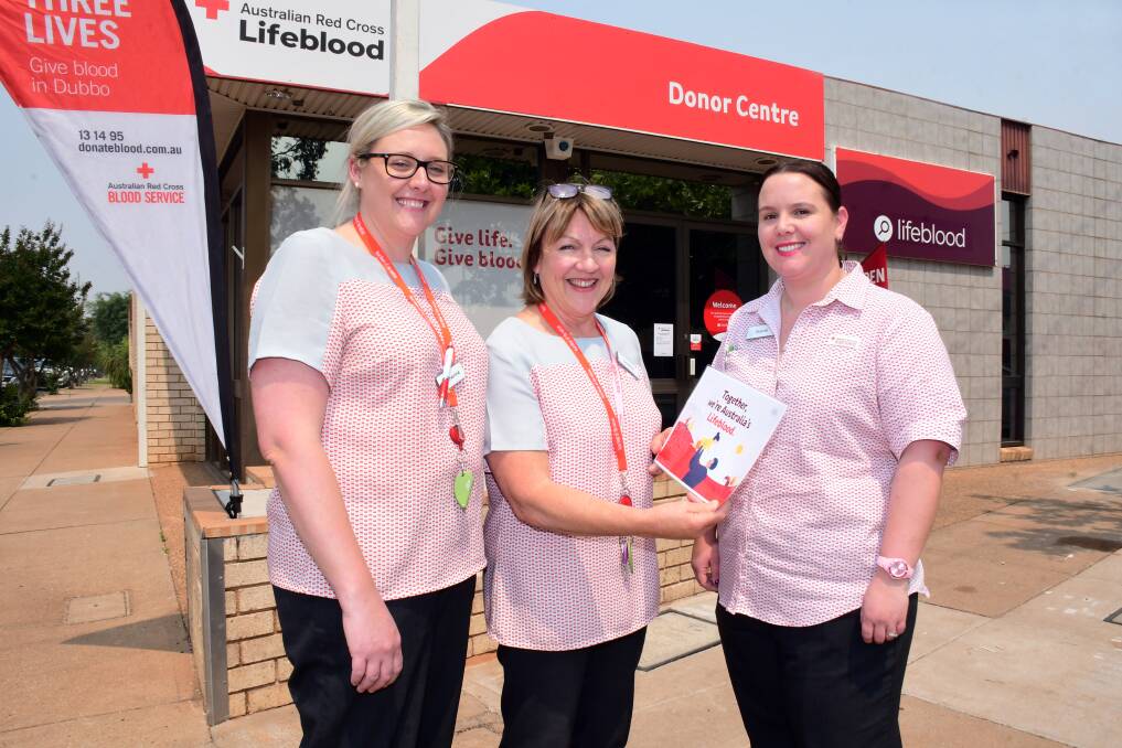 Newly christened: Katherine Asimus, Debbie Garden and Stacie Wilkinson will now be working at Red Cross Lifeblood. Photo: Belinda Soole.