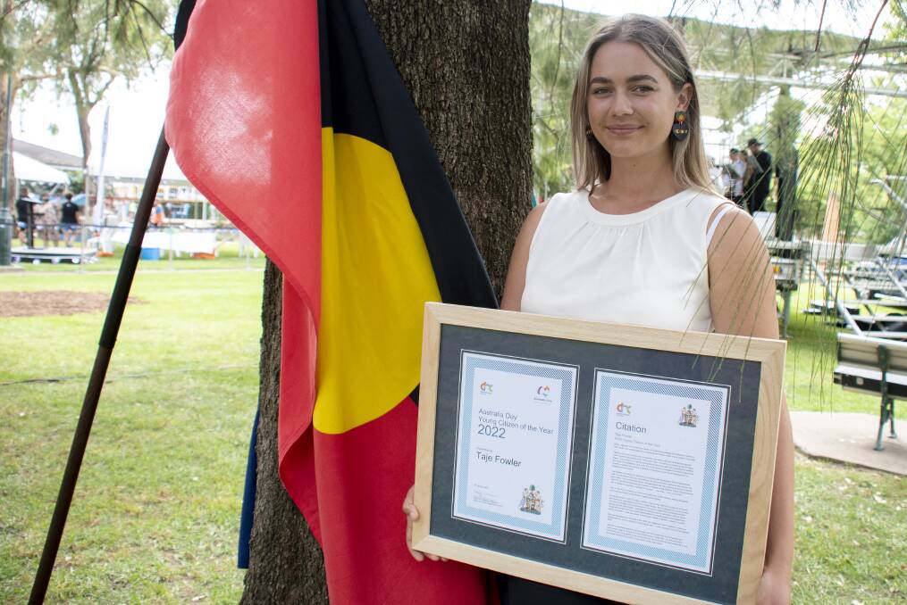Pride: Taje Fowler's contribution to her community was recognised with the Young Citizen of the Year Award. Picture: BELINDA SOOLE