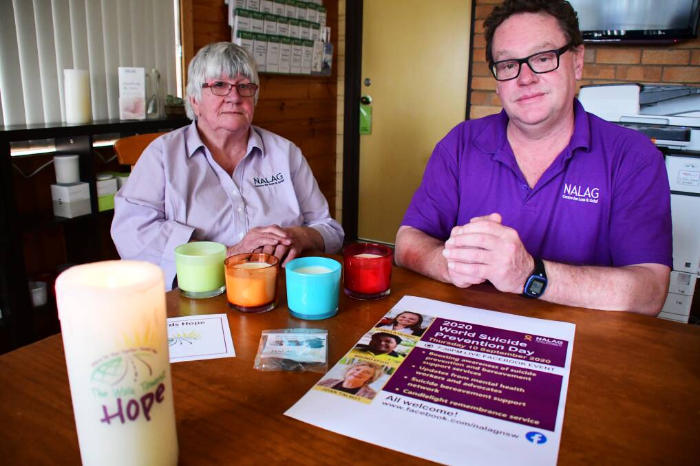 LIGHTING UP: Trudy Hanson CEO and Gerry O'Leary are asking community members to pick up a free candle to light for World Suicide Prevention Day. Photo: BELINDA SOOLE. 