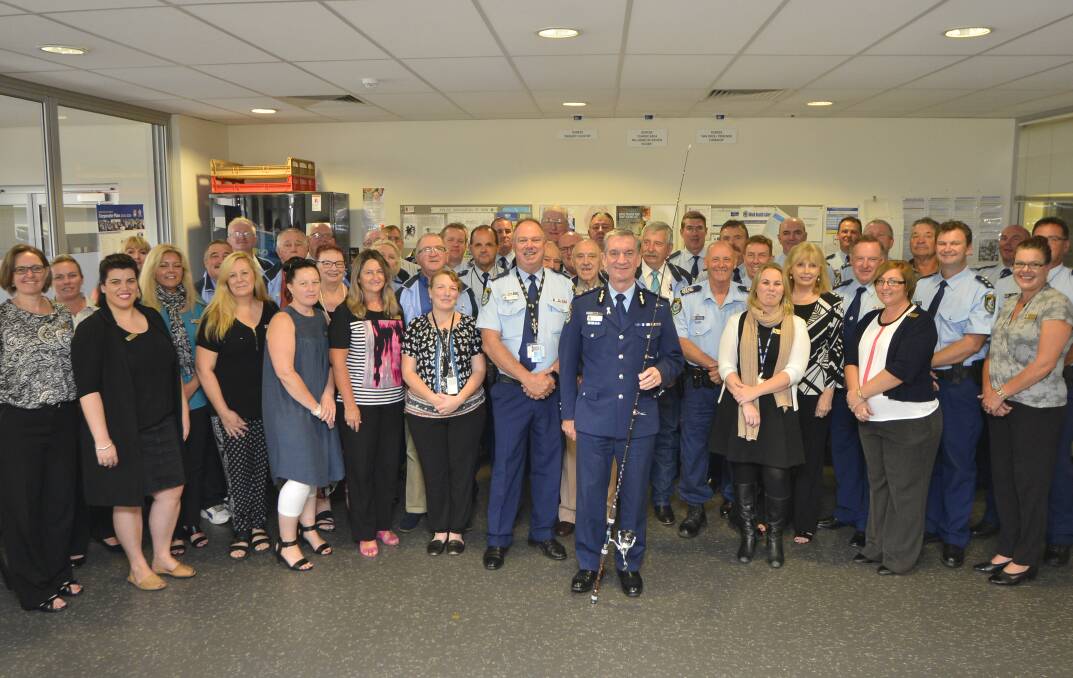 FAREWELL: NSW Police Commissioner Andrew Scipione visited Dubbo as part of his goodbye to the police force, where he met with the men and women in blue. Photo: BELINDA SOOLE