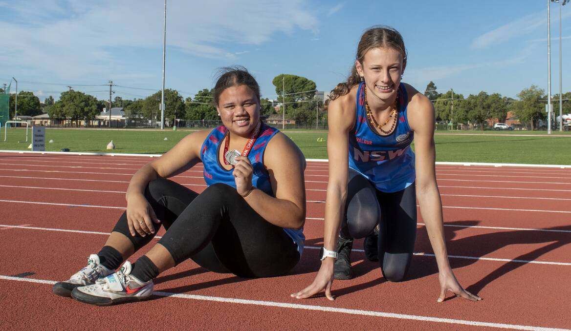 SUPER TALENTS: Dubbo's Grace Peters and Ella Penman won medals at the Australian Track and Field Championships. Picture: BELINDA SOOLE