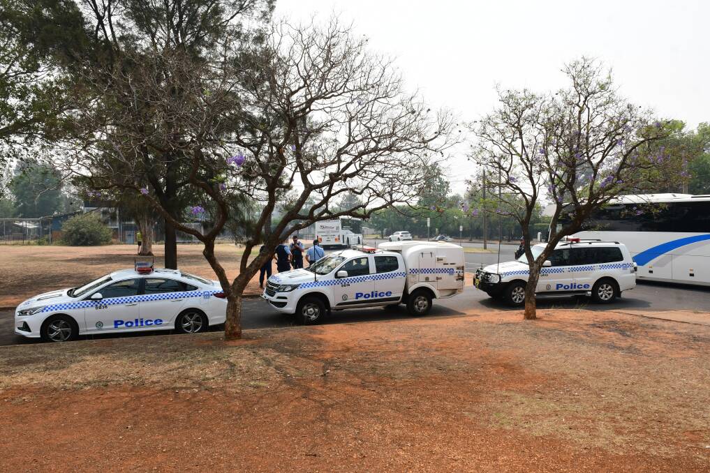 SAFETY A PRIORITY: There was a heavy police presence outside the school on Wednesday afternoon. Photo: BELINDA SOOLE