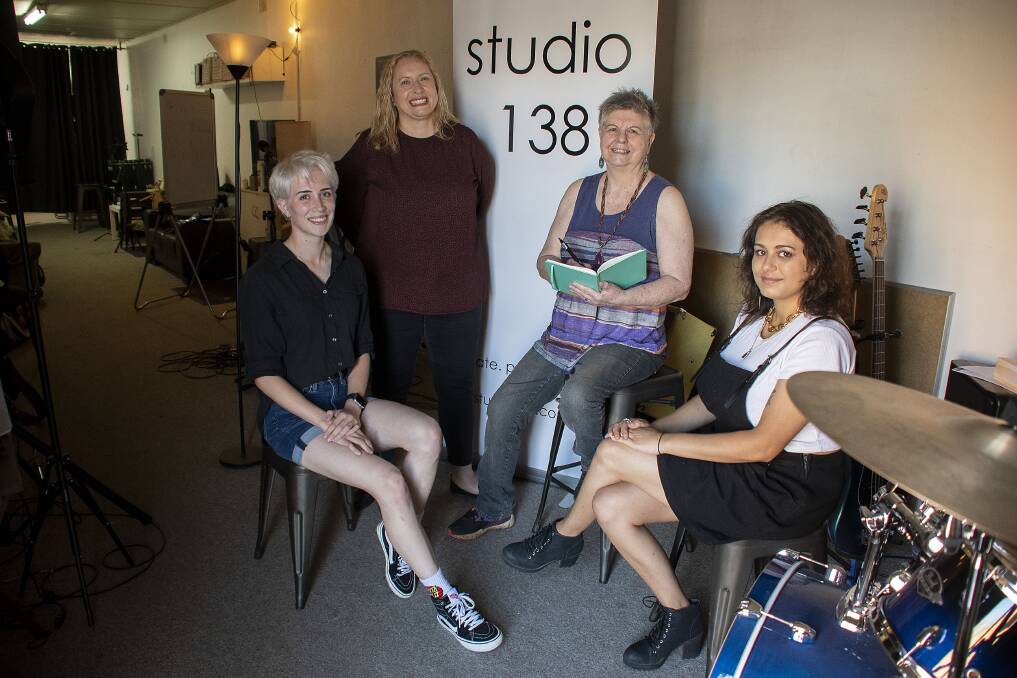 Dubbo artists: The Voices of Women ensemble includes (L-R) Georgie Saunders, Erifili Davis, Val Clark and Kalina Davis, as well as women from further afield. Photo: BELINDA SOOLE