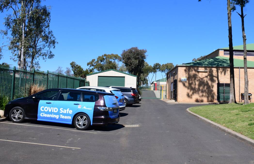 COVID CASES: Cleaners at Dubbo College Delroy Campus. Photo: BELINDA SOOLE