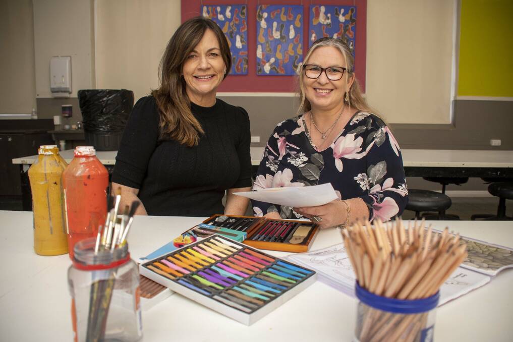 Art therapy awaits: Bronwyn Brown, WPCC Operations Coordinator, with Art Therapist Amy Inglis. Photo: BELINDA SOOLE