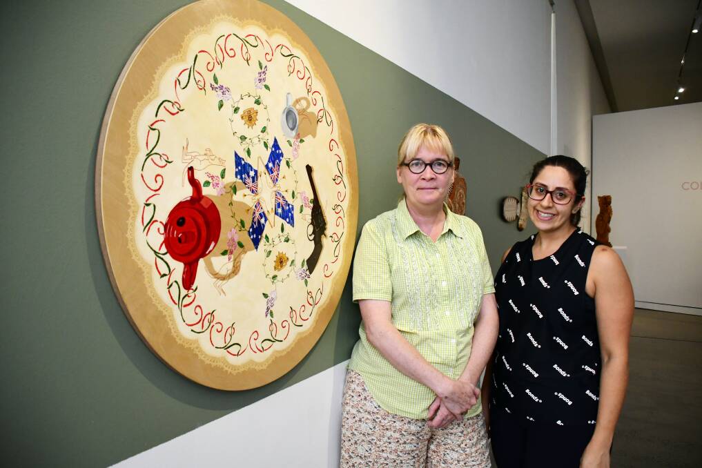 HOMEGROUND EXHIBITION: Artist Fleur MacDonald and Curator Officer Mariam Abboud. Photo: BELINDA SOOLE. 