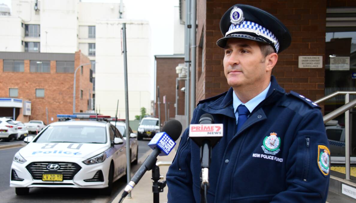 TRAGEDY: Acting Inspector Ken Brisbane addresses the media after an investigation was opened into a death in Trangie. PHOTO: BELINDA SOOLE.