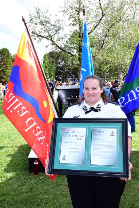 DEDICATED: Megan Hamblin was not only at the ceremony to received her award, she was on hand to give first aid. Photo: BELINDA SOOLE