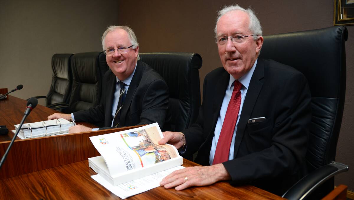 MONEY TO ALLOCATE: Dubbo Regional Council interim general manager Mark Riley and administrator Michael Kneipp have adopted the draft budget. Photo: BELINDA SOOLE