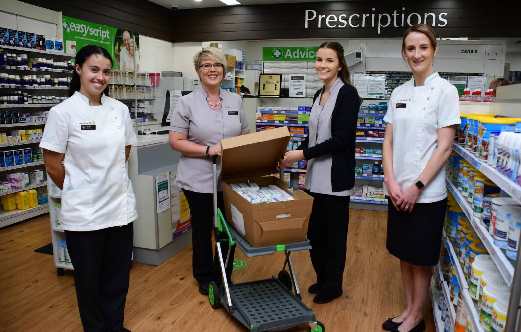 Medical support: Holly Pole-Cini, Leisa Ross, Mackenzie Cumming and Lisa Gibson from Orana Mall Pharmacy, Life Pharmacy Group Central West. Photo: Belinda Soole