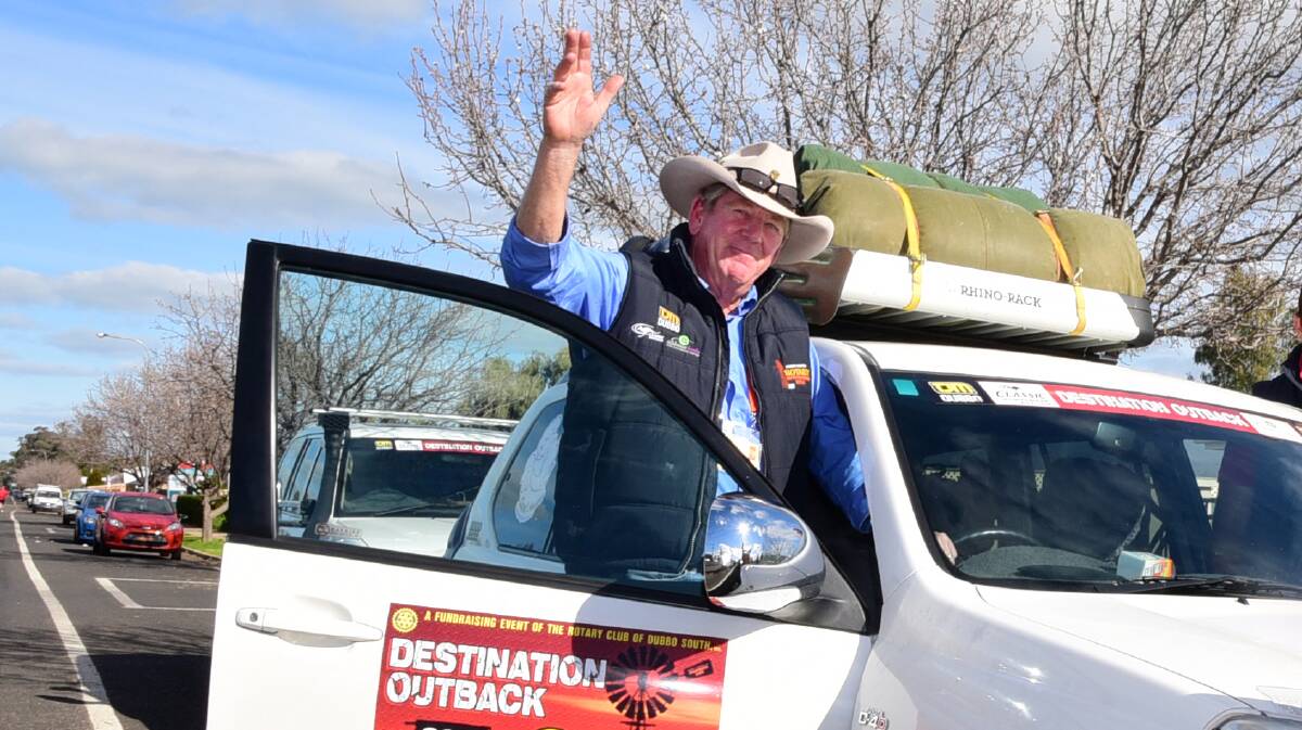 Big-hearted: Sandy Dunshea prepares to leave on the 2016 Destination Outback trip. Mr Dunshea's funeral service will be held on Friday. 