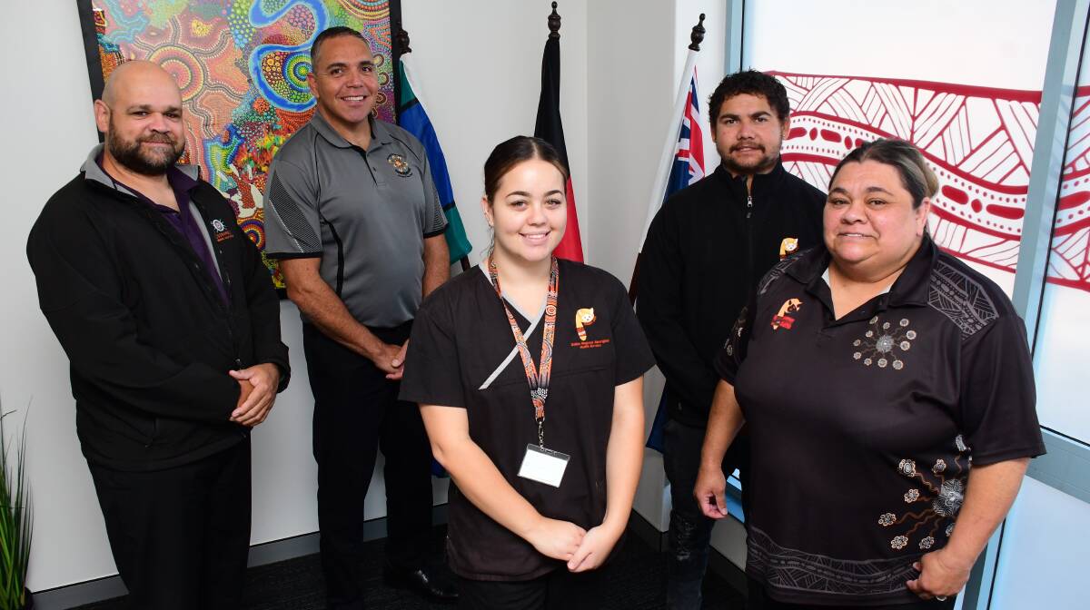 HEALING: Dubbo Regional Aboriginal Health Service's Phil Naden, Phil Carney, Kirbie Ewers, RJ Merritt and Catherine Noble are encouraging everyone to attend. Photo: BELINDA SOOLE
