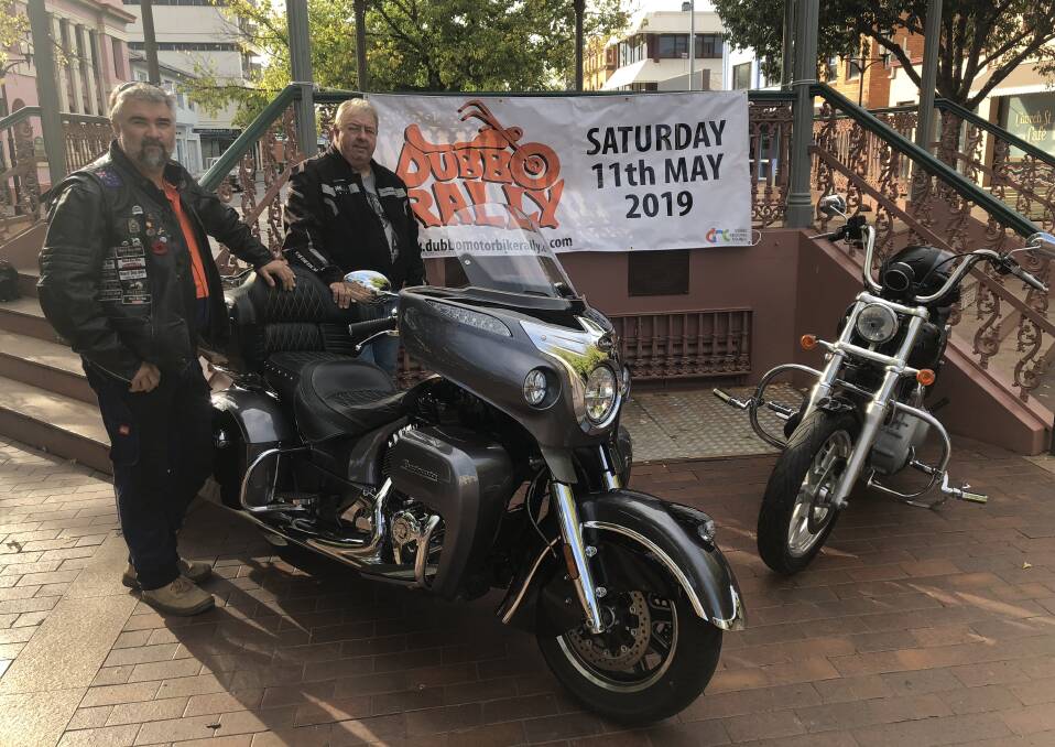  Dubbo Motorbike Rally committee members Wayne Amor and Stan Single. Photo: Supplied. 