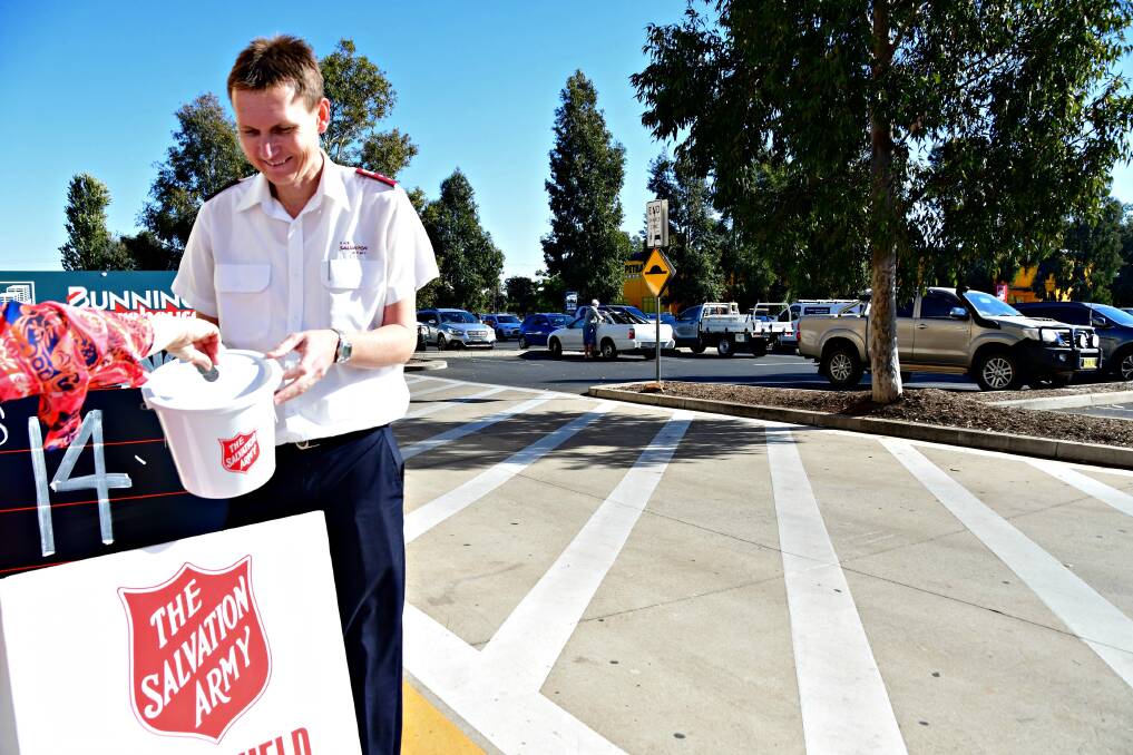 Helping those in need: Salvation Army captain David Sutcliffe encourages the Dubbo community to volunteer their time during the Red Shield Appeal. Photo: Craig Thomson.