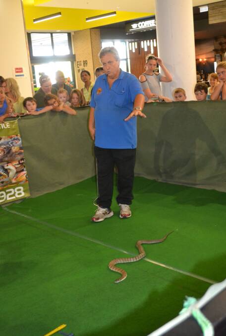 Slithering education: Snake Tails’ was conducted by Bob Withey (pictured) from the Australian Reptile Encounter. Photo: Taylor Jurd.