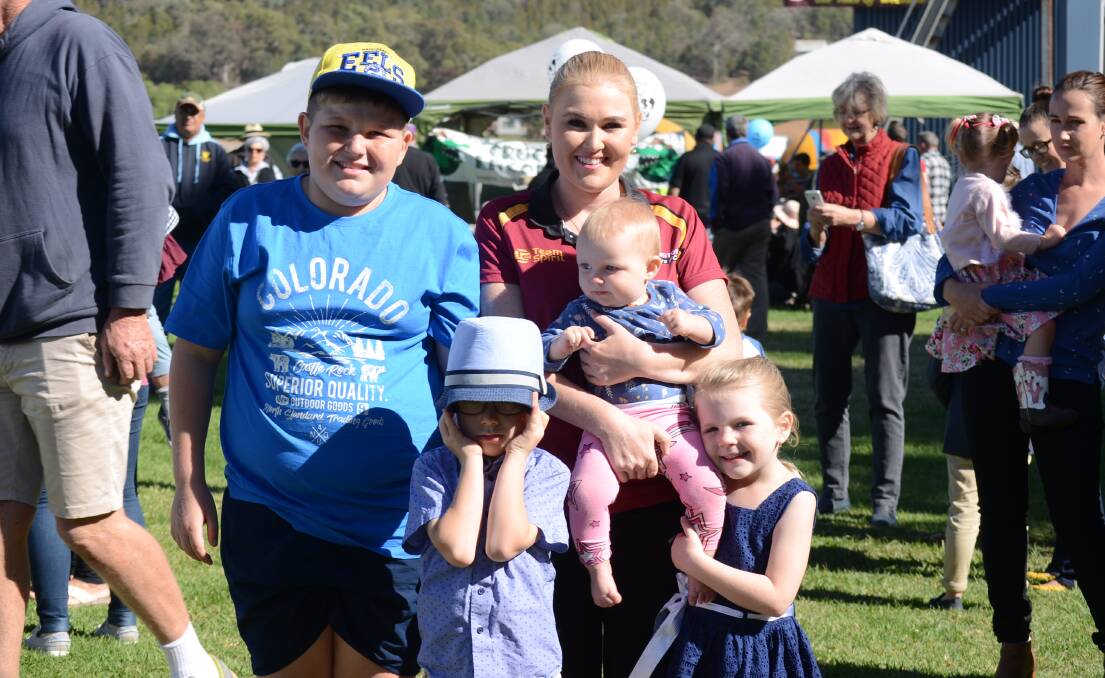 Kayden O'Grady, Sam Dorin, Jesse and Hayley Knight, and Amelia O'Grady of Wellington had a great time during the 2018 Wellington Show. Photo: 