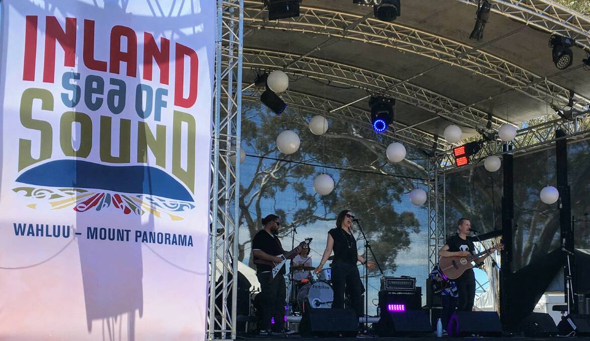 Read to rock: Dubbo band Civil Hands scored the dream gig when they played at Bathurst festival, Inland Sea of Sound. Photo: Sonya Ardill. 