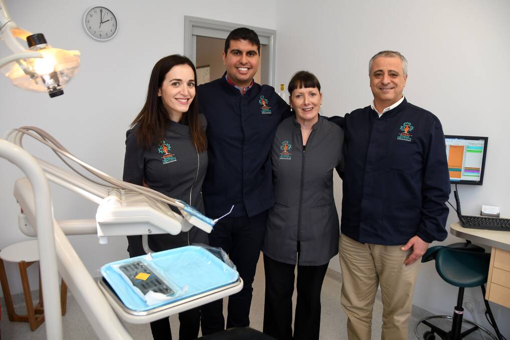 Take Care: (left-right) Antonia Lalousis, Amjad Aghdaei, Bernadette Kent and Maher Farag from Dubbo Family Dentist. Photo: Belinda Soole.     