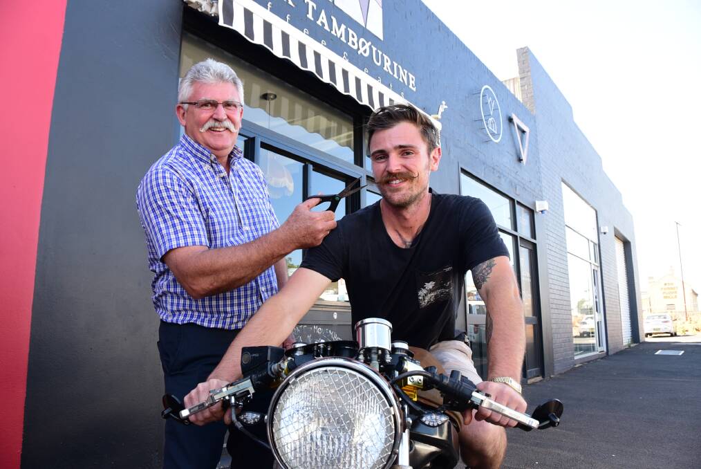 Having a father and son mo-ment: Peter Cluff and Ben Cluff are aiming to raise $3000 for Movember. Photo: Belinda Soole  