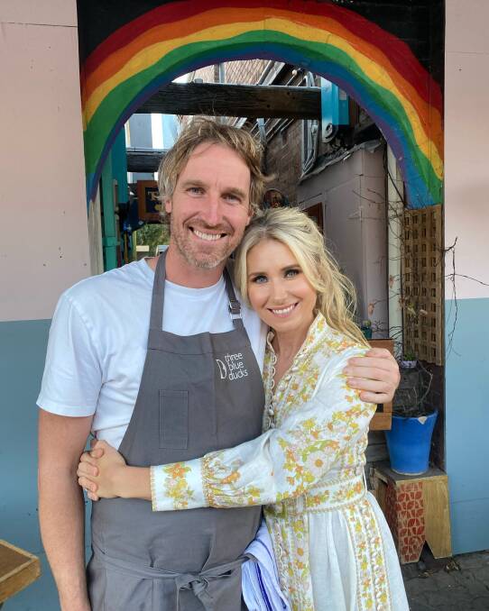 With her partner, chef Darren Robertson