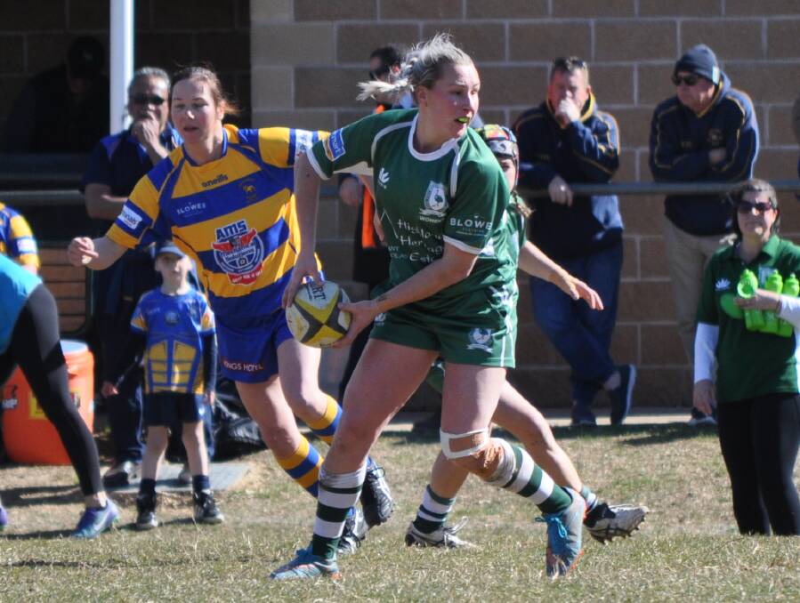 READY FOR ACTION: Stacey Howarth on the field for Emus during the 2017 season. She'll be lining up for Emus in Rugby 7s. Photo: NICK McGRATH. 
