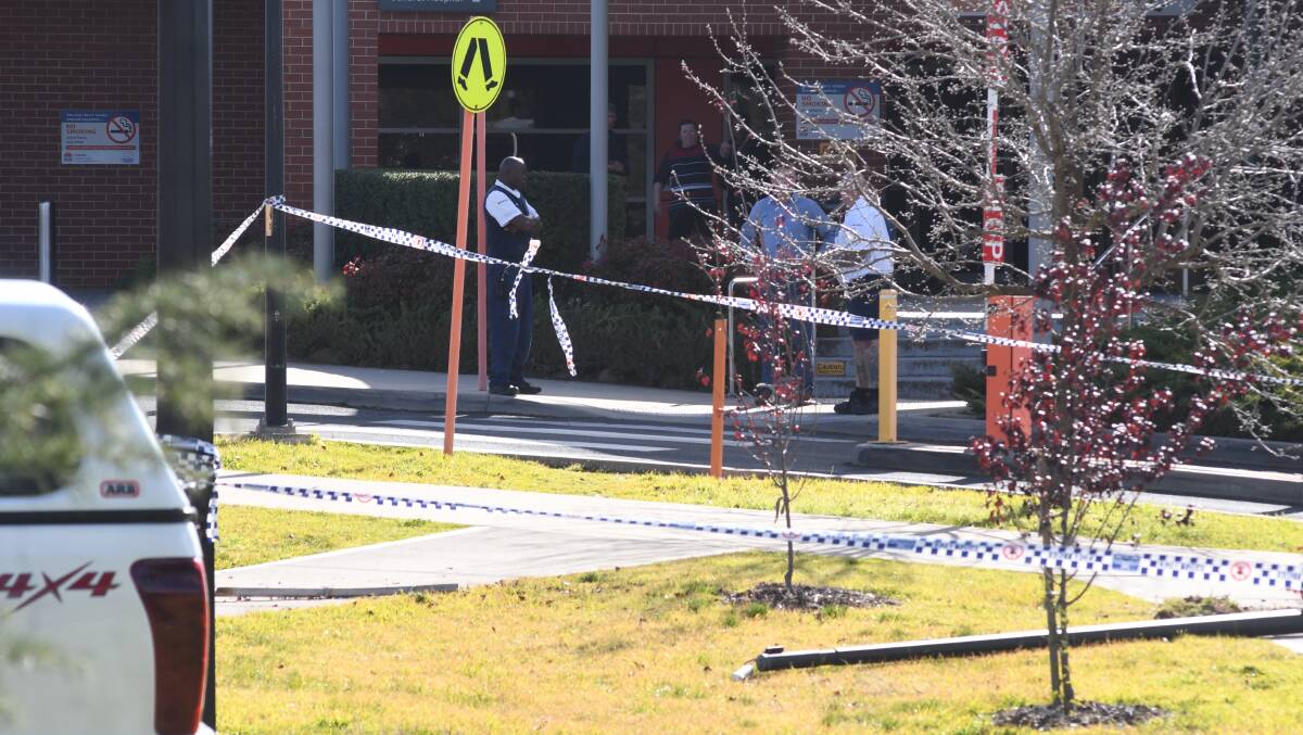 INVESTIGATION: The scene of the incident at Orange hospital. Photos: JUDE KEOGH
